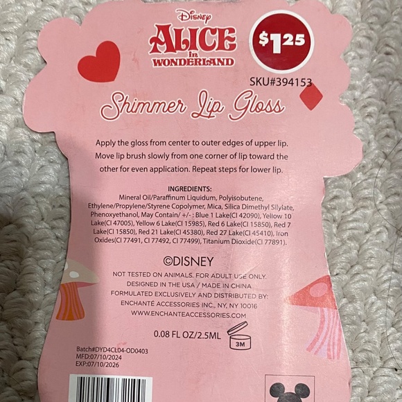 Alice in Wonderland 3 set of lipglosses - Picture 12 of 12